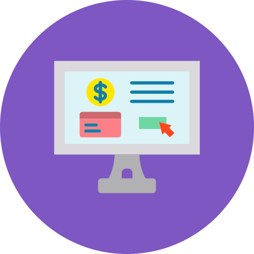 pago en línea icono gratis