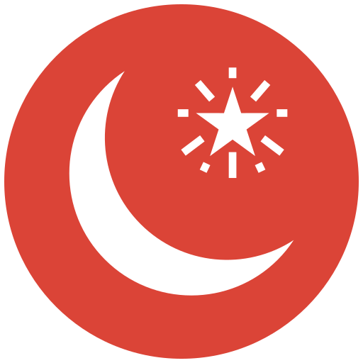 Half moon icon (png symbol) red