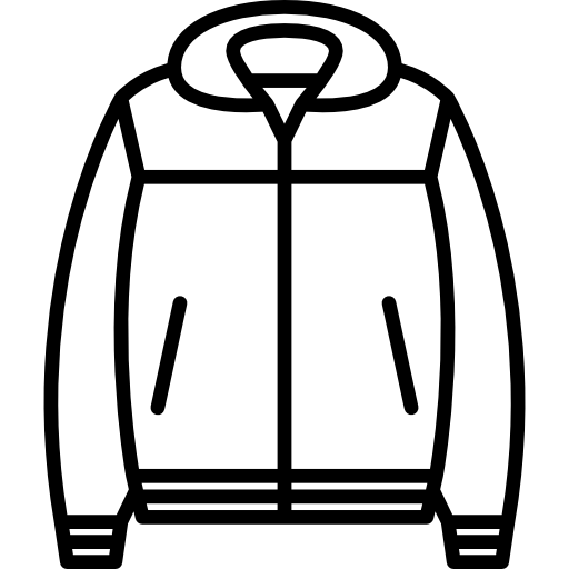 fall jacket clipart black and white