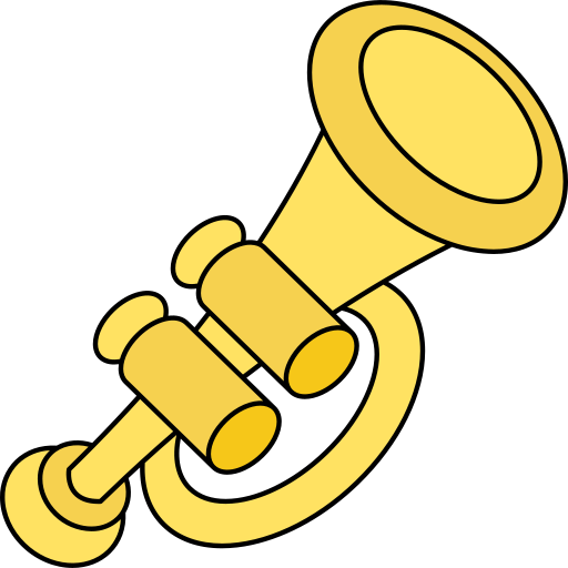 Trumpet Generic Thin Outline Color icon