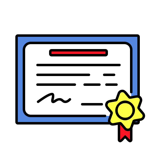 Certificate Generic Outline Color icon