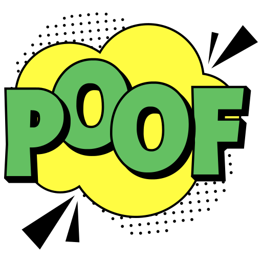 poof kostenlos Sticker