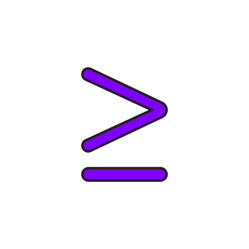 Equal To Or Greater Than Symbol Generic Outline Color Icon