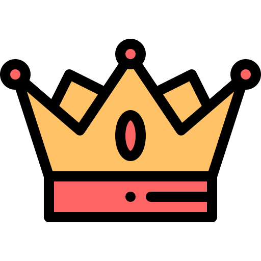 Crown Detailed Rounded Lineal color icon