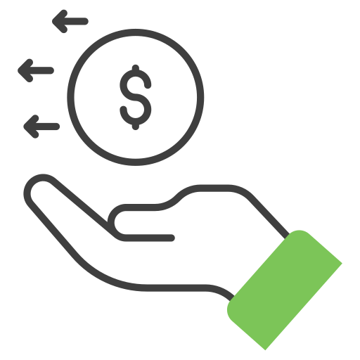 devolución de dinero icono gratis