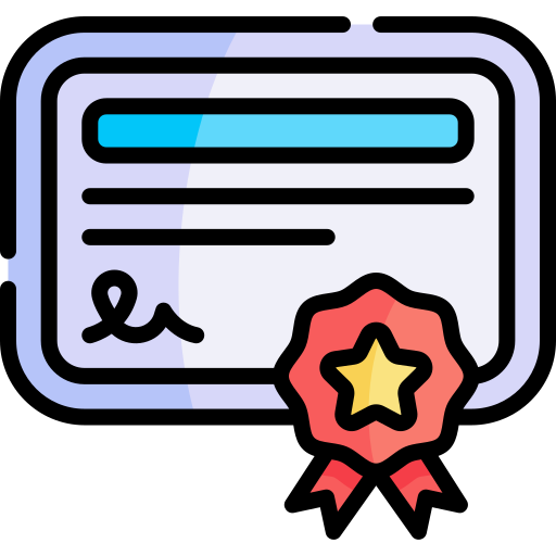 Certificate Kawaii Lineal color icon