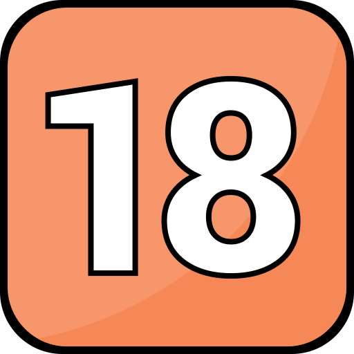 Number 18 Generic Outline Color icon