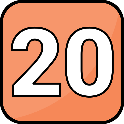 numéro 20 Icône gratuit numéro 20 Icône gratuit