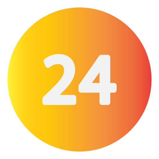 Number 24 Clipart PNG Images, 3d Numbers 24 In A Circle On