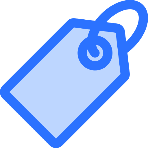 blue price tag icon