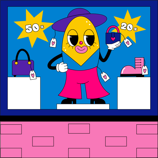 Shopping free sticker