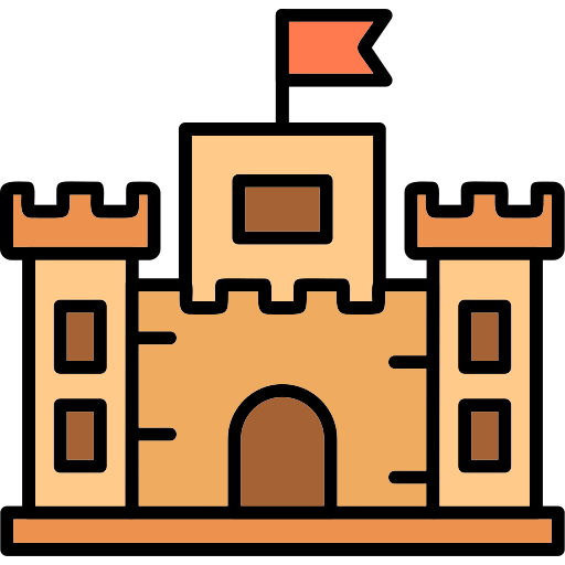 castillo de arena icono gratis