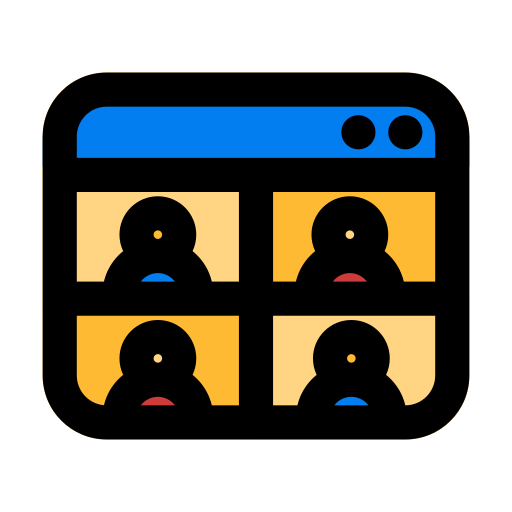 reunión en línea icono gratis