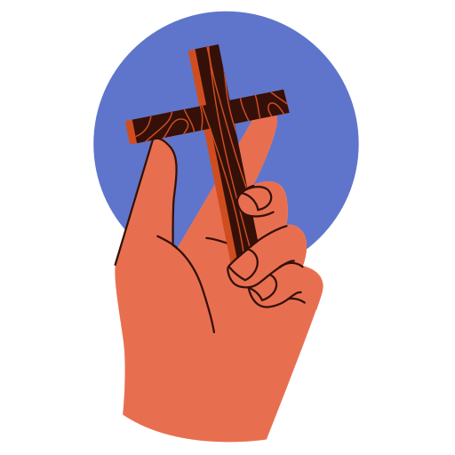 Cross free sticker
