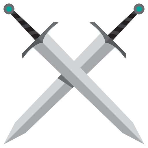Two crossed swords icon gray monochrome Royalty Free Vector
