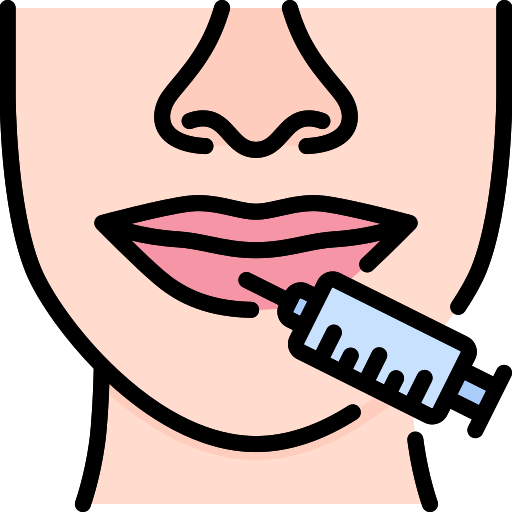 Aumento de labios icono gratis