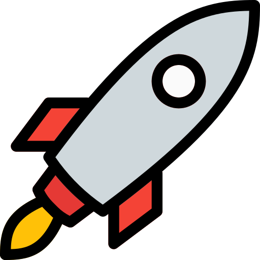 Rocket Pixel Perfect Lineal Color icon