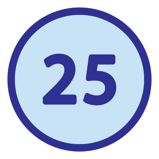 Twenty five free icon