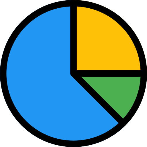 Pie chart Pixel Perfect Lineal Color icon