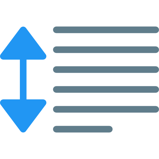 espaciado entre líneas icono gratis