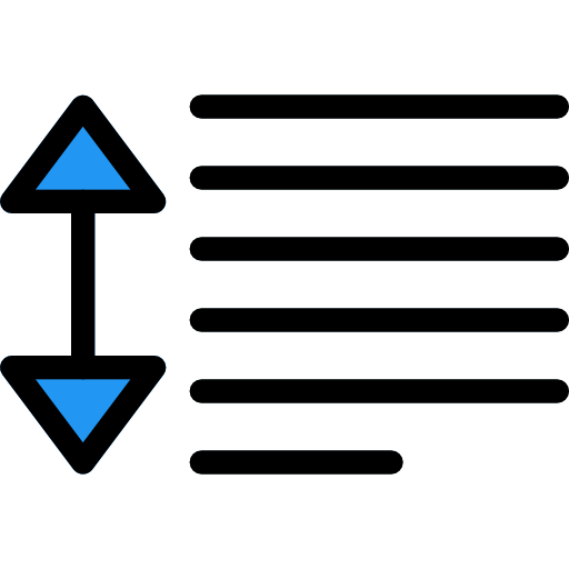 espaciado entre líneas icono gratis