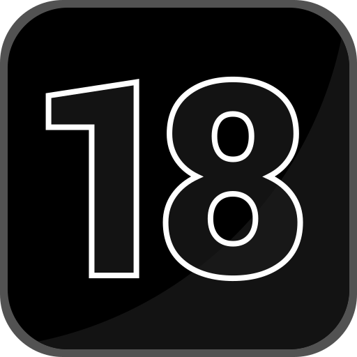 número 18 icono gratis