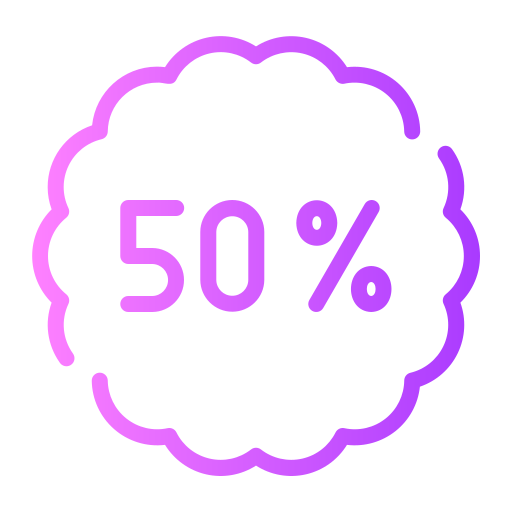 50 por cento grátis ícone 50 por cento grátis ícone