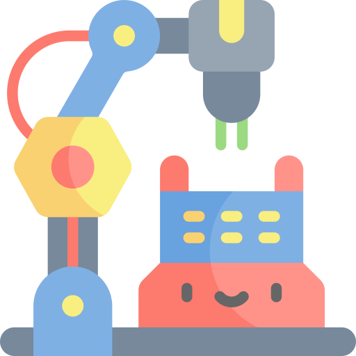 Industrial robot Kawaii Flat icon