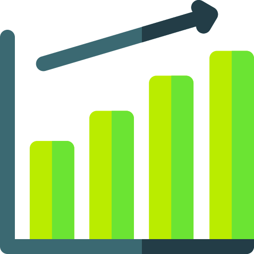 tabla de crecimiento icono gratis