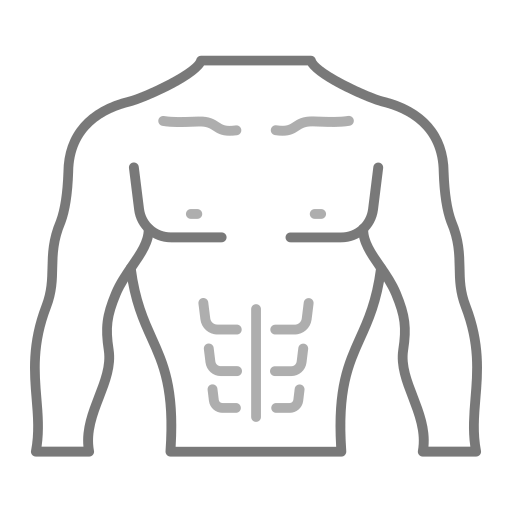 Sixpack abs Icon - Download in Colored Outline Style