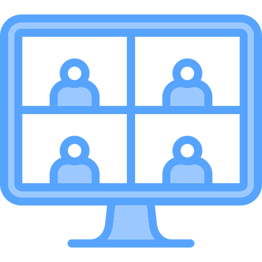 reunión en línea icono gratis