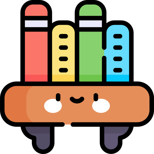 Bookshelf Kawaii Lineal Color Icon