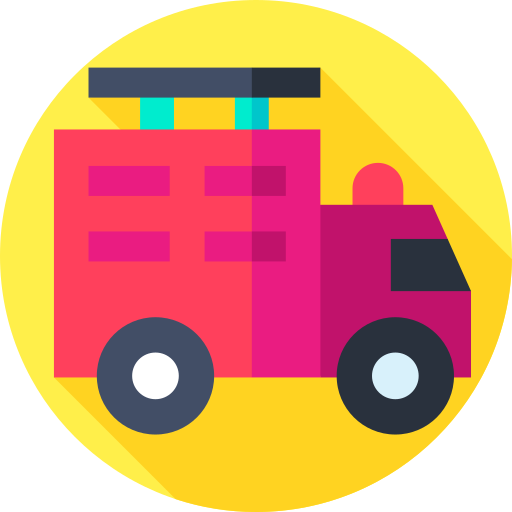 Fire Truck Flat Circular Flat Icon