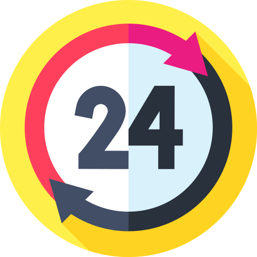 24 hours Flat Circular Flat icon