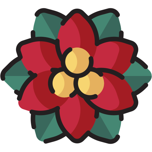 Poinsettia Generic Outline Color icon