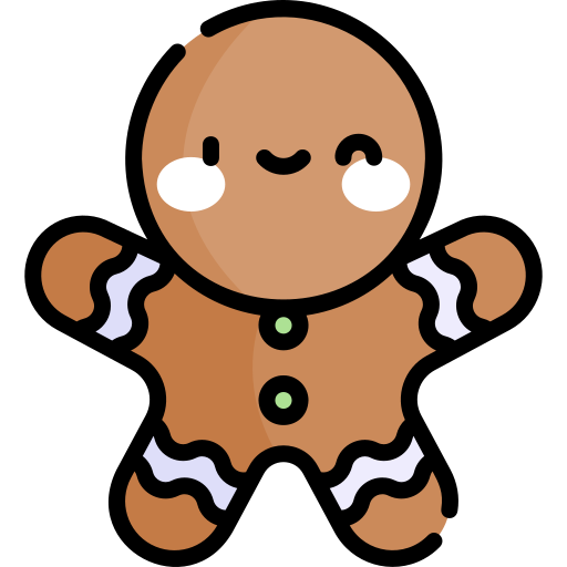 Gingerbread Man Kawaii Lineal color icon