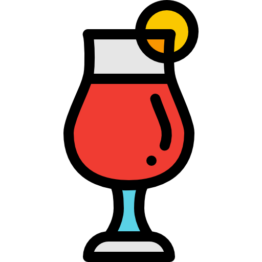 Cocktail Detailed Rounded Lineal color icon