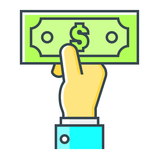 pago en efectivo icono gratis