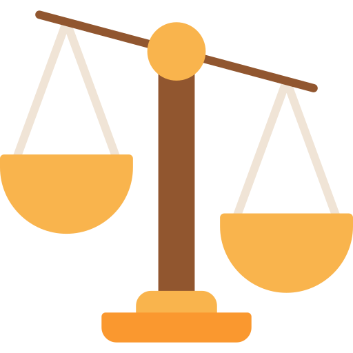 Balance scale icon simple style Royalty Free Vector Image