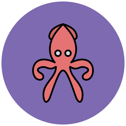 Squid Generic Outline Color icon