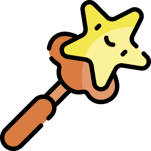 Magic wand Kawaii Lineal color icon