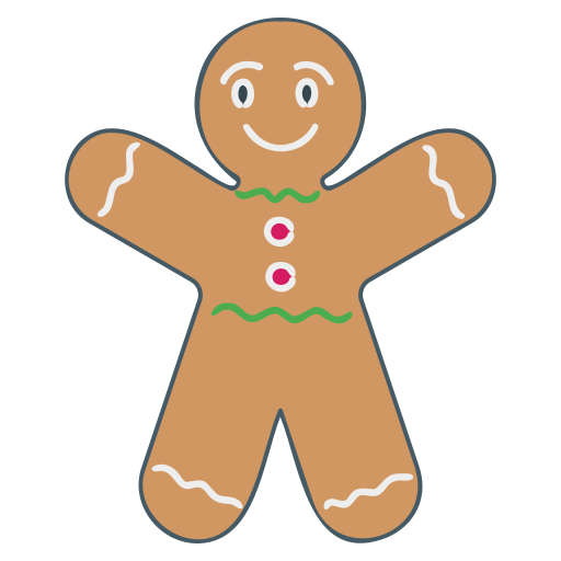 Gingerbread Generic Outline Color icon