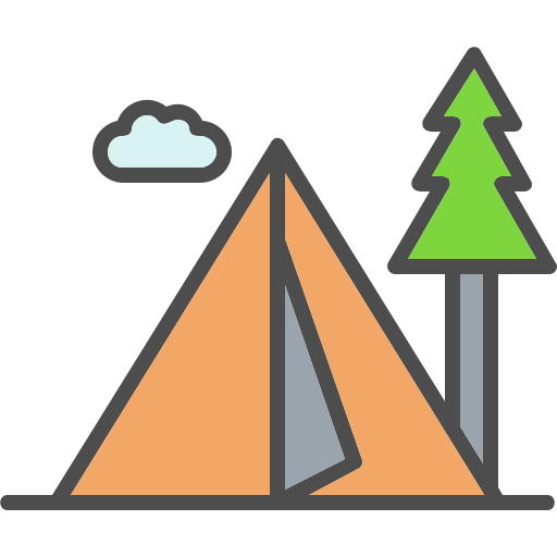 Camping zone Generic Outline Color icon