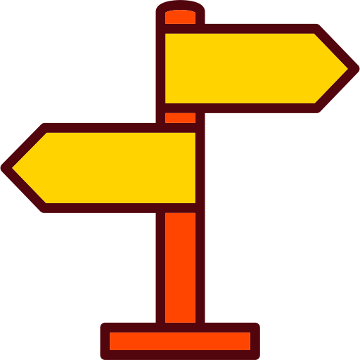 Directional sign free icon