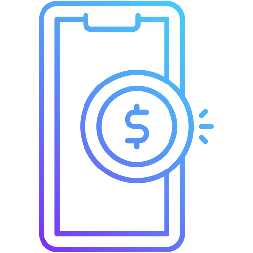 dinero móvil icono gratis