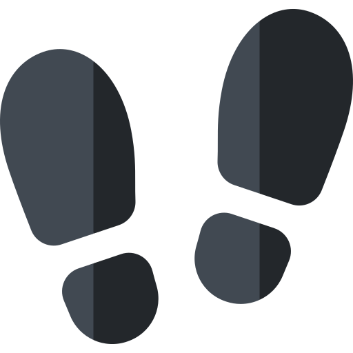 Footsteps Basic Rounded Flat Icon