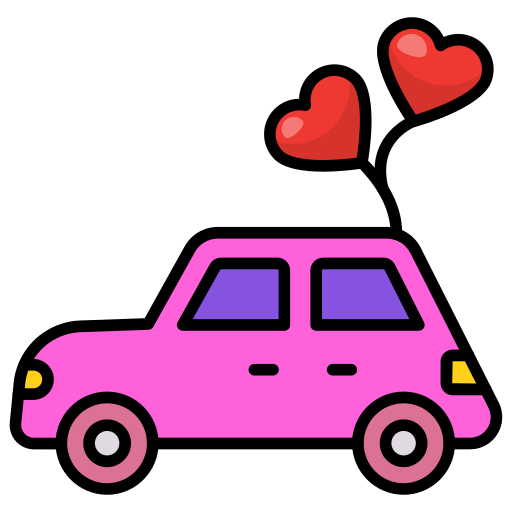 coche de boda icono gratis