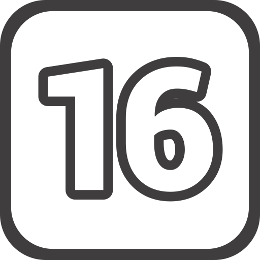 número 16 icono gratis