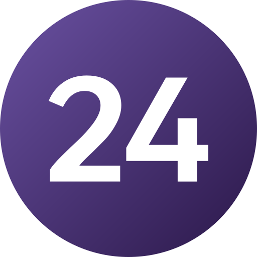 Number 24 Purple Color Cube On Stock Illustration 1290853486