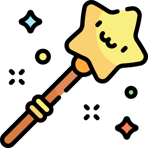 Magic wand Kawaii Lineal color icon